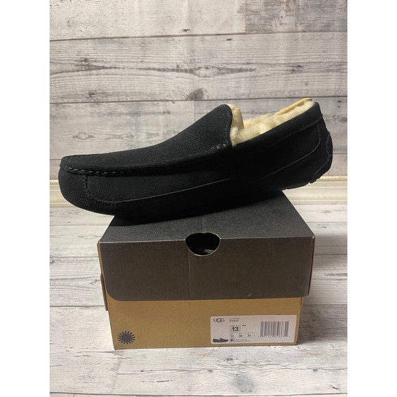 UGG for Men ASCOT Slippers Shoes 13US BLACK Suede NWB